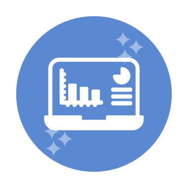 Dizüstü bilgisayar simgesindeki Analizlerin vektör çizimi