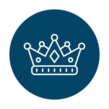 Crown düz simgesi, vektör illüstrasyonu 