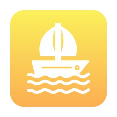  Yelkenli ikonu arka planda izole edildi. vektör illüstrasyonu