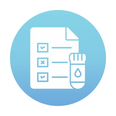 Tıbbi Test Raporu ikon vektör illüstrasyonu 