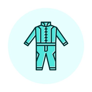 Race Suit web simgesi, vektör illüstrasyonu