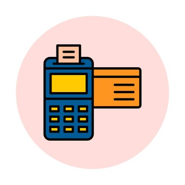 Kredi kartı makine simgesi, vektör illüstrasyonu 