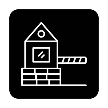 Askeri Bariyer simgesinin vektör çizimi 