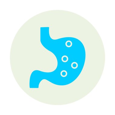 İnsan mide ikonu. Beyaz arkaplanda izole edilmiş web tasarımı için İnsan mide vektörü simgesi