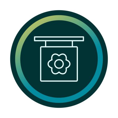 Basit çiçekçi duruşu simgesi, vektör illüstrasyonu