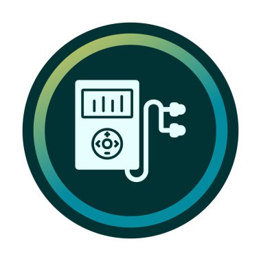 Kulaklık simgesi, vektör illüstrasyonlu Mp3 oynatıcı