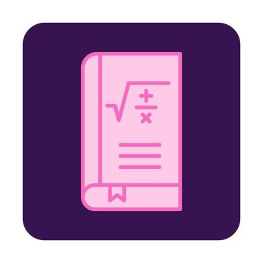 Matematik kitabı. Web simgesi basit illüstrasyon                         