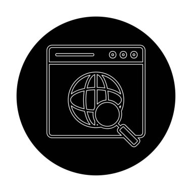 Web tarayıcı simgesi, vektör illüstrasyonu basit tasarım