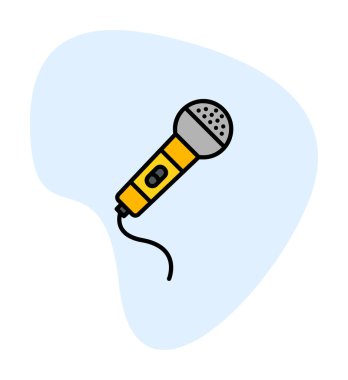 mikrofon yassı ikon. mikrofon logosu, vektör illüstrasyonu.