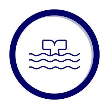 Moda tarzında izole edilmiş arka planda su ikonu olan balina kuyruğu