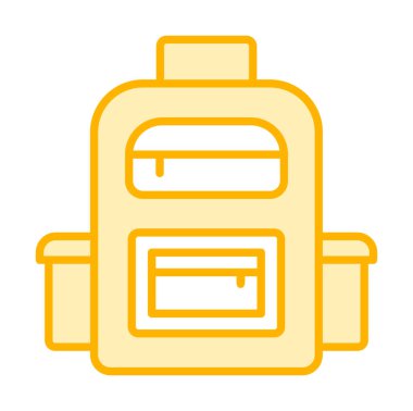 Sırt çantası düz simge vektör çizimi