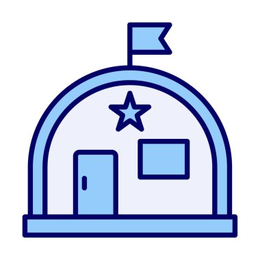 Basit Askeri Depo simgesi, vektör illüstrasyonu