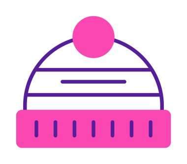 Kış Şapkası simgesinin vektör illüstrasyonu