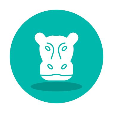 Hippopotamus baş ikon vektör çizimi