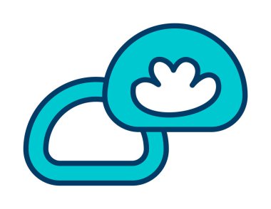 Japon tatlısı Mochi ikonunun vektör çizimi 