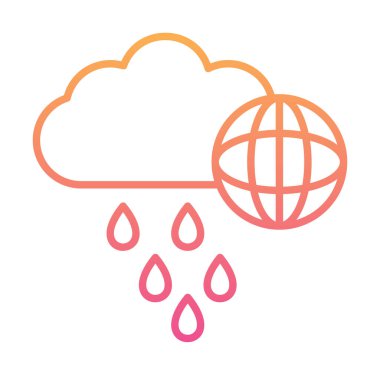 Dünya yağmurlu bir gün. Web simgesi basit tasarım