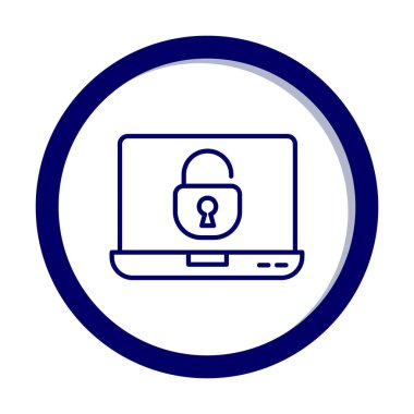 dizüstü bilgisayar Aygıtı Kilitli simge vektör çizimi