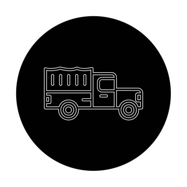 Askeri Kamyon ikonu vektör illüstrasyonu