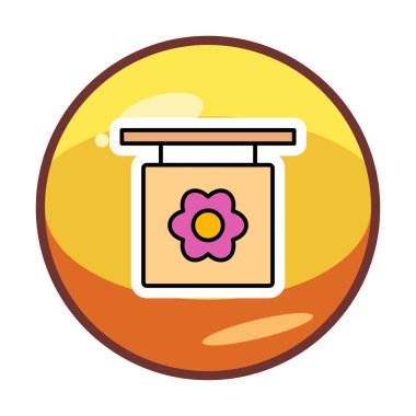 Basit çiçekçi duruşu simgesi, vektör illüstrasyonu