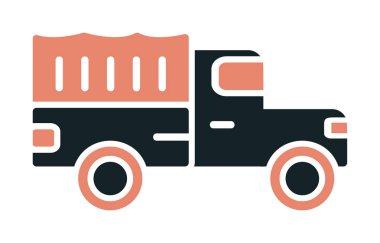 Askeri Kamyon ikonu vektör illüstrasyonu