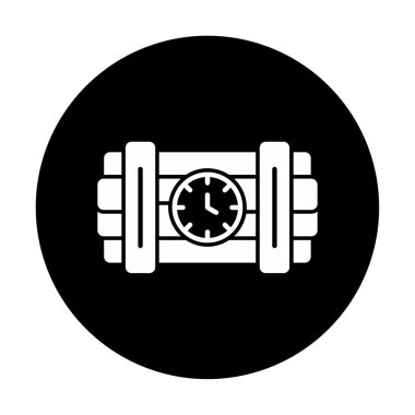 Zaman bombası ikonu vektör illüstrasyonu.