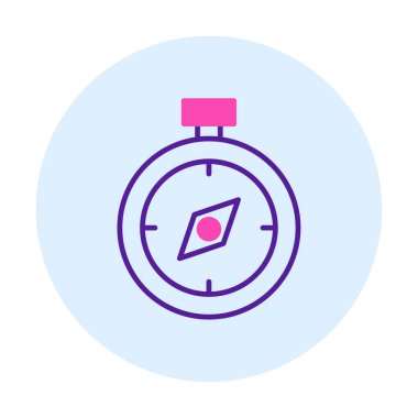  düz pusula ikon vektör çizimi