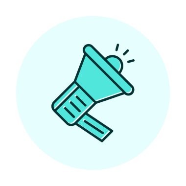 Megafon vektör illüstrasyonlu tanıtım konsepti simgesi