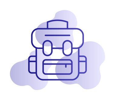 sırt çantası simgesi vektör illüstrasyonu