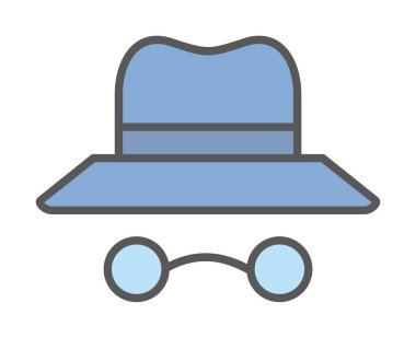Basit Incognito simgesi, vektör illüstrasyonu