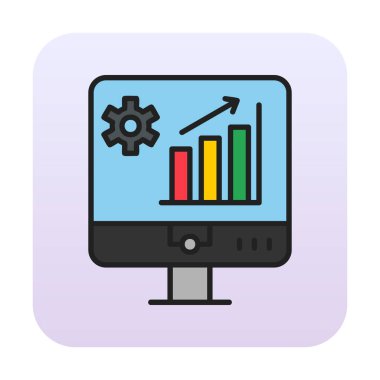 Basit Pazar Analizi simgesi, vektör illüstrasyonu