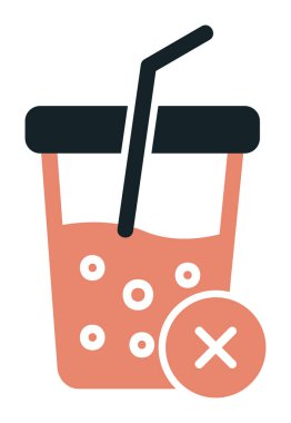 Basit, alkolsüz içecek simgesi, vektör illüstrasyonu