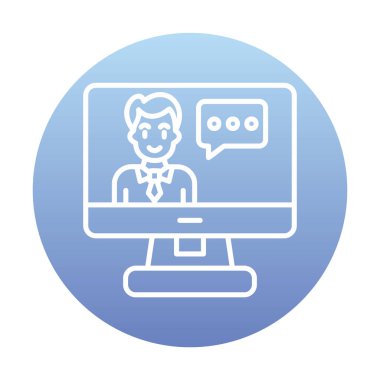 Basit Çevrimiçi Sınıf simgesi, vektör illüstrasyonu