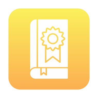 Kitap Madalyası simgesi, vektör illüstrasyonu 