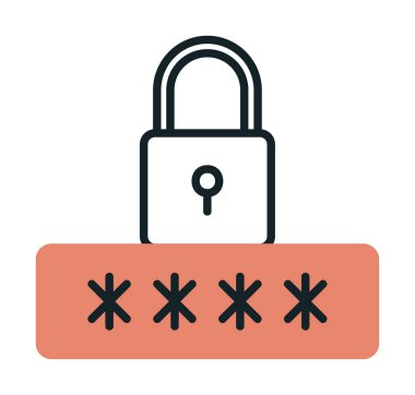 Basit Parola simgesi, vektör illüstrasyonu