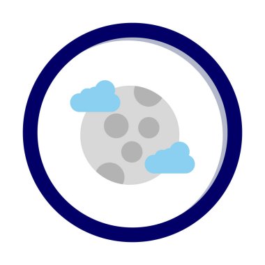 Dolunay düz ikonu. vektör illüstrasyonu 