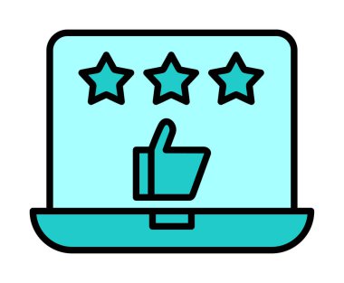 Geri besleme vektörü glifin düz simgesi. İyi İnceleme konsepti                    