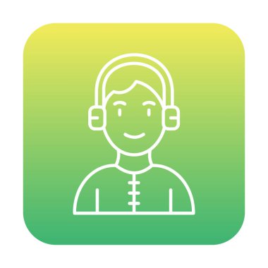 DJ avatar web simgesi, vektör illüstrasyonu 