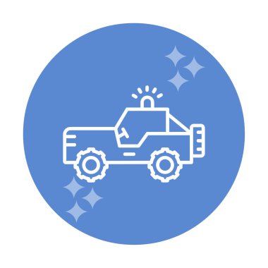 Askeri Jeep Simgesi, Vektör İllüstrasyonu