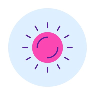 Güneş düz simge vektör çizim