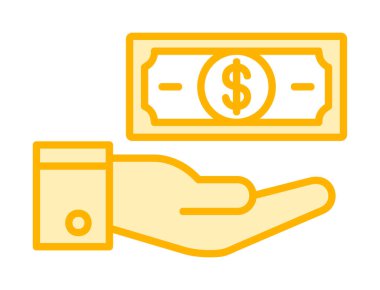 Dolar el simgesi vektör illüstrasyonunda