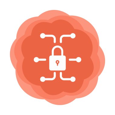 Ağ güvenlik simgesi, vektör çizim 