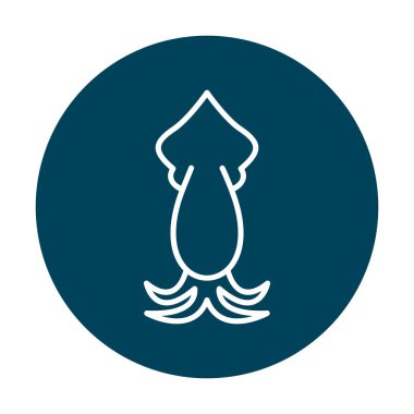 Beyaz arkaplanda mürekkep balığı vektörü simgesi 