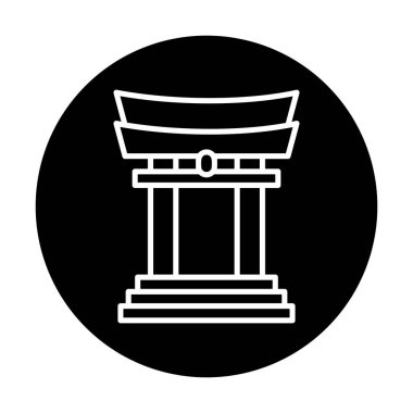 Japonya geleneksel Torii Kapısı simgesi, basit stil