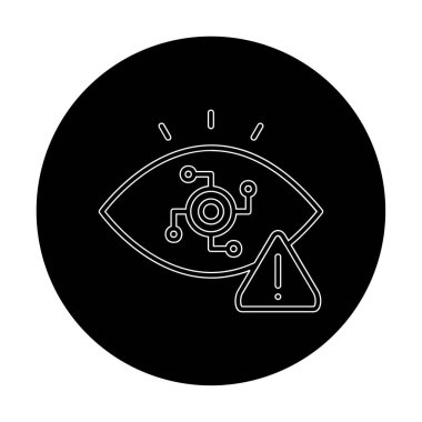 Uyarı işareti olan casus simgesi, vektör illüstrasyonu 