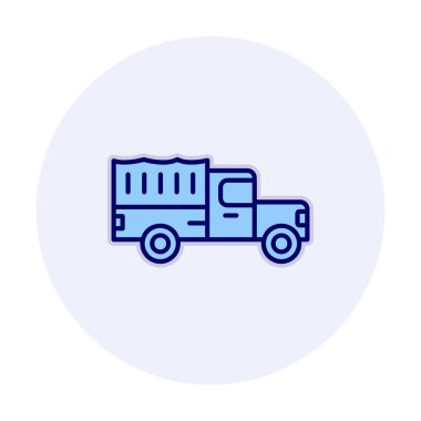 Askeri Kamyon ikonu vektör illüstrasyonu