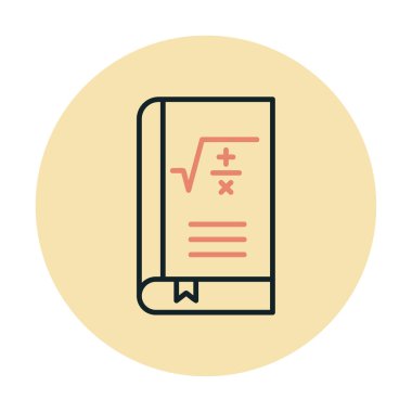 Matematik kitabı. Web simgesi basit illüstrasyon                         