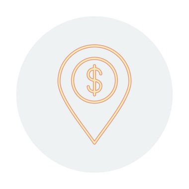 iğne imleci simgesi, vektör illüstrasyonu, Dolar Konumu                  