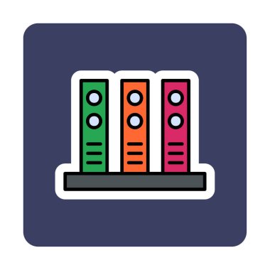 Ofis klasörleri simgesi, vektör illüstrasyonunu arşivle 