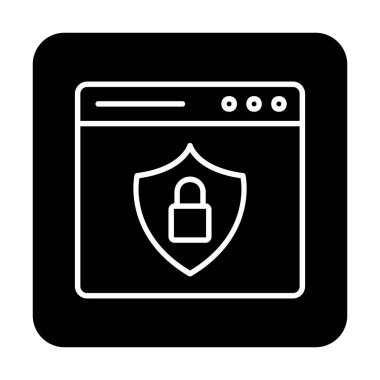 Basit Web Güvenlik simgesi, vektör illüstrasyonu