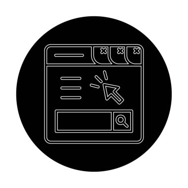 Basit web sayfası simgesi, vektör illüstrasyonu